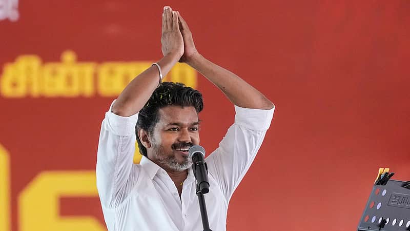 தமிழக வெற்றிக் கழகத் தலைவர் விஜய். Vijay, Leader of the Tamilaga Vettri Kazhagam.