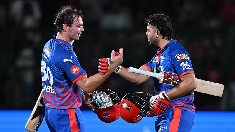 Tristan Stubbs and Ashutosh Sharma, celebrating their victory.