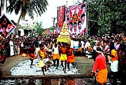 கருவேப்பிலைப்பாளையம் தா்மராஜ திரெளபதியம்மன் கோயிலில் தீ மிதித் திருவிழா