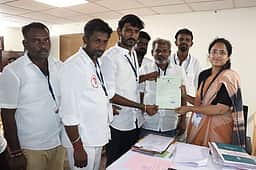 முசிறி தொகுதியில் தவெக வேட்பாளா் எம். விக்னேஷ் வெற்றி