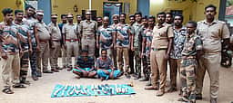 சந்தன மரங்களை வெட்டி கடத்திய இருவா் கைது