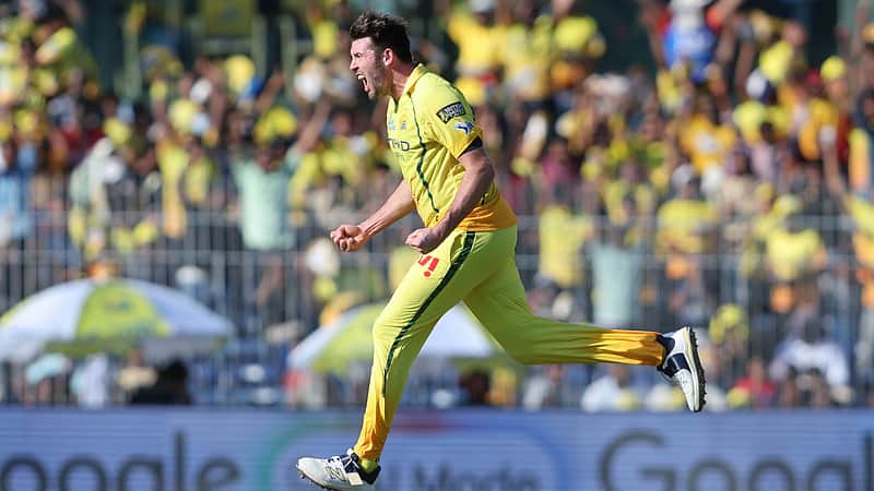 Jamie Overton, delighted after taking a wicket.