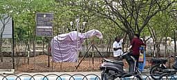 நாமக்கல் ஆட்சியா் அலுவலகத்தில் மூடிய நிலையில் யானை சிலைகள்!