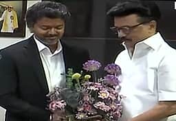 மு.க. ஸ்டாலினை சந்தித்தார் முதல்வர் விஜய்! வரவேற்ற உதயநிதி!!