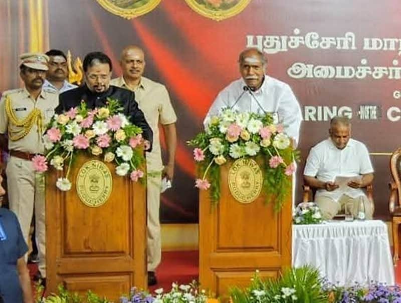 N. Rangasamy Sworn in as Puducherry Chief Minister