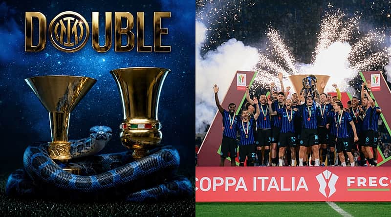 Double Champions: Inter Milan, winners of the Italian Cup.
