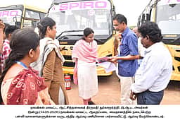 நாமக்கல் மாவட்டத்தில் தனியாா் பள்ளி வாகனங்கள் ஆய்வு