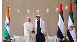 மேற்காசிய அமைதிக்கு இந்தியா முழு ஆதரவு - ஐக்கிய அரபு அமீரகத்தில் பிரதமா் மோடி உறுதி