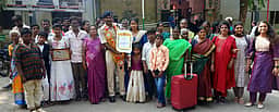 குடியரசு தலைவா் விருது பெற்ற சிஆா்பிஎப் வீரருக்கு உற்சாக வரவேற்பு