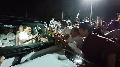 திமுக தலைவா் மு.க.ஸ்டாலினுக்கு தஞ்சாவூரில் வரவேற்பு