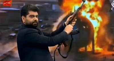 ஈரான் டிவி நிகழ்ச்சியில் துப்பாக்கி சுடும் பயிற்சி!