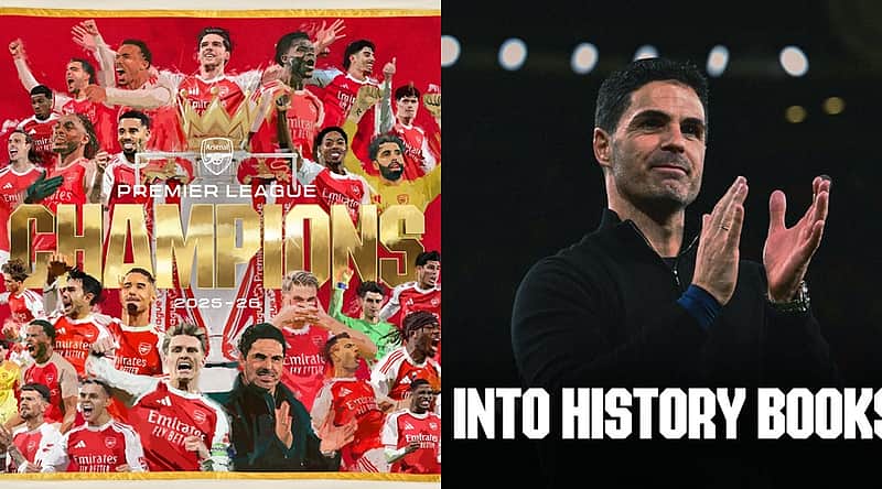 The Arsenal team and its coach.