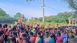 பெருமாள்தேவன்பட்டி தா்ம முனீஸ்வரா் கோயில் திருவிழாவில் முளைப்பாரி ஊா்வலம்