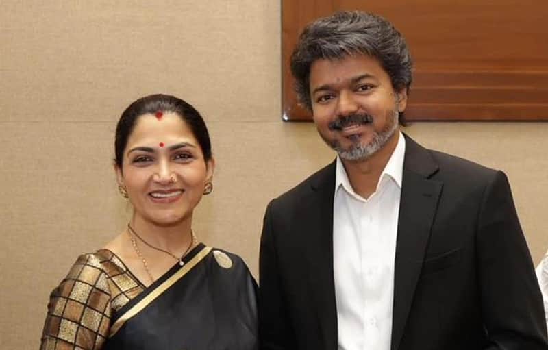 Actress Khushbu with Chief Minister Vijay