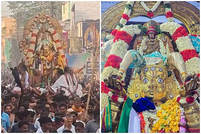 காஞ்சிபுரம் வரதராஜப் பெருமாள் கோயிலில் தங்க கருட சேவை கோலாகலம்!
