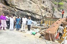 குற்றாலம் பேரருவியில் பணிகளை விரைந்து முடிக்க எம்.பி. அறிவுறுத்தல்