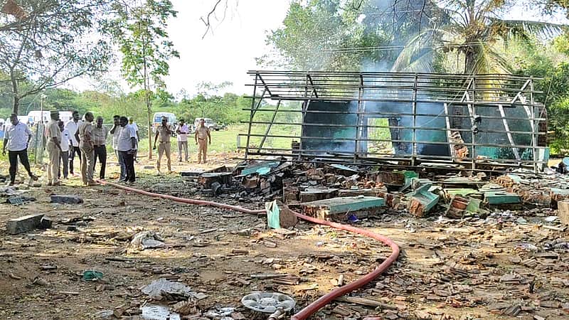 Fire accident at firecracker warehouse near Thirumayam: Worker killed