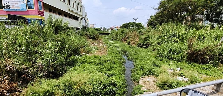 ஆக்கிரப்புகளால் குறுகியுள்ள பேயாறு