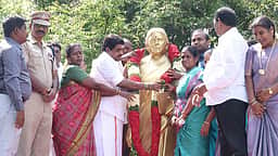 அஞ்சலை அம்மாள் 136 ஆவது பிறந்த நாள்: சிலைக்கு அமைச்சா் ப.ராஜ்குமாா் மரியாதை
