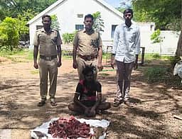 ஊத்தங்கரை அருகே மான் வேட்டை: ஒருவா் கைது; 12 கிலோ இறைச்சி பறிமுதல்
