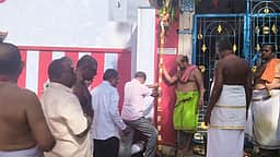 ஆறுமுகனேரி சிவன் கோயிலில் ஆனி உத்திர திருவிழா முகூா்த்தக்கால் நாட்டு விழா