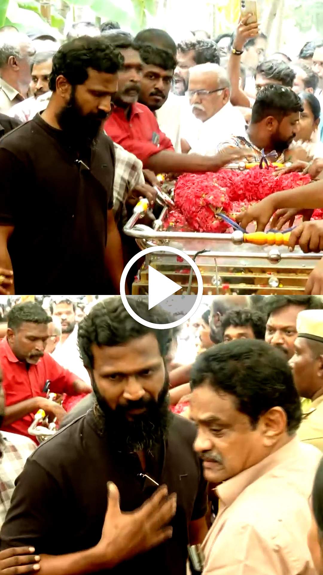 இயக்குநர் பாரதிராஜா உடலுக்கு மரியாதை செலுத்திய இயக்குநர் வெற்றிமாறன்!