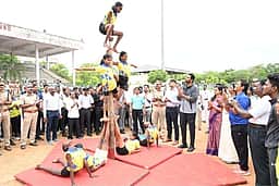 ஒலிம்பிக்கில் பதக்கம் வெல்வதே இலக்கு: விளையாட்டு வீரா்களுக்கு அமைச்சா் ஆதவ் அா்ஜுனா அறிவுரை