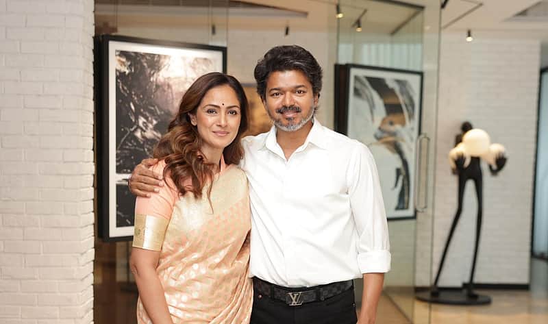 Actress Simran with Chief Minister Vijay