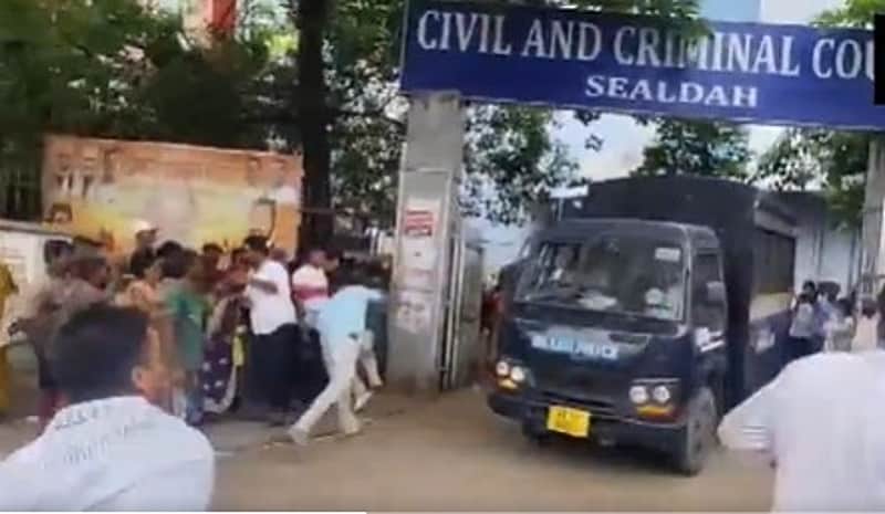 Eggs thrown at police vehicle