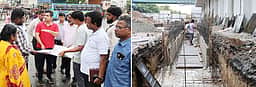 உக்கடம் பேருந்து நிலைய கட்டுமானப் பணி: மாநகராட்சி ஆணையா் ஆய்வு