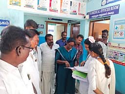 சுரண்டை அரசு ஆரம்ப சுகாதார
நிலையத்தில் தென்காசி எம்பி ஆய்வு