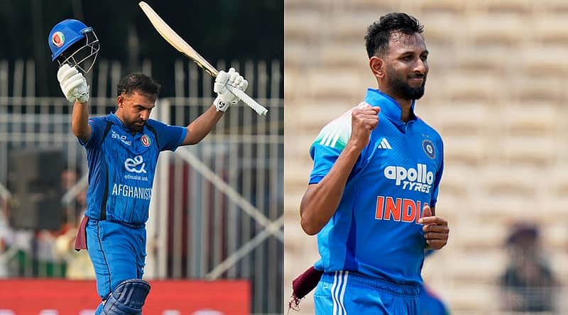 Afghanistan's captain Hashmatullah Shahidi celebrates his century during the third ODI cricket match between Afghanistan and India in Chennai, India, Saturday, June 20, 2026. (AP Photo/Mahesh Kumar A.)