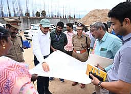 பிளிச்சியில் மத்திய சிறைச்சாலை கட்டுமானப் பணி: ஆட்சியா் ஆய்வு