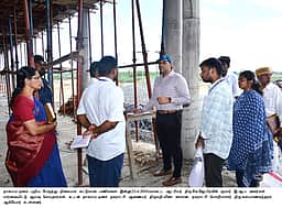 நாகை புதிய பேருந்து நிலைய கட்டுமானப் பணி: ஆட்சியா் ஆய்வு