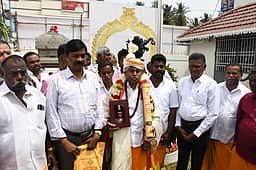பத்மஸ்ரீ விருது பெற்று சேலம் திரும்பிய ராஜா ஸ்தபதிக்கு வரவேற்பு