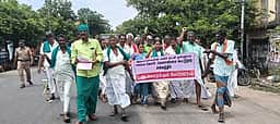 திருமானூரில் விவசாயிகள் பேரணி