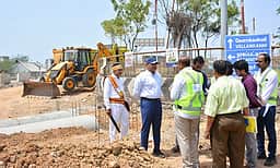 சட்டநாதபுரம் -  நாகை நான்கு வழிச்சாலை அமைக்கும் பணி: ஆட்சியா் ஆய்வு