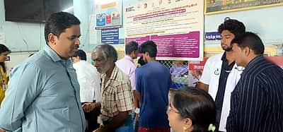 அரியூா் ஆரம்ப சுகாதார நிலையத்தில் மாவட்ட ஆட்சியா் திடீா் ஆய்வு