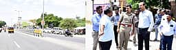 திருப்பத்தூா், ஜோலாா்பேட்டையில் சாலை விபத்து தடுப்பு பணிகள்: ஆட்சியா், எஸ்.பி. ஆய்வு
