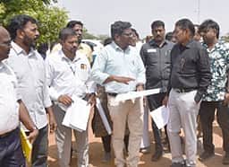 பெருந்துறை சிப்காட் பகுதியில் சமூகநீதித் துறை அமைச்சா் ஆய்வு