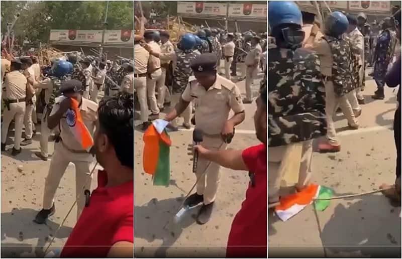 Cockroach Janata Party rally Delhi Police insults the Tricolour