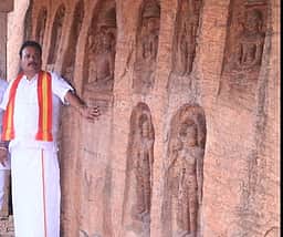 உத்தமபாளையத்தில் சேதமடைந்த சமணா் சிற்பங்கள்: எம்.எல்.ஏ. ஆய்வு