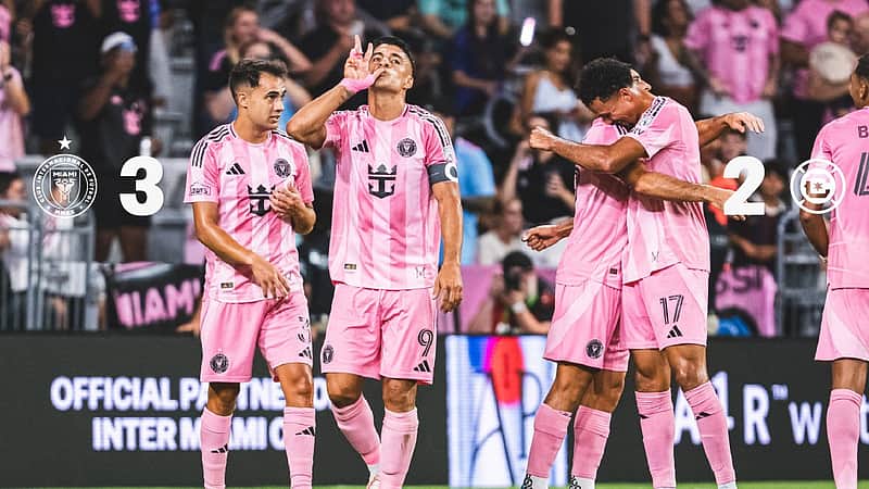 Inter Miami players revel in victory.