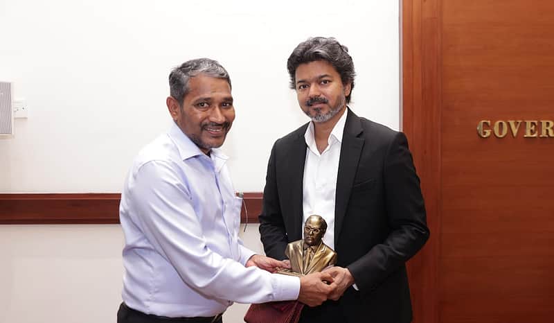 Minister Vanniyarasu with Chief Minister Vijay.