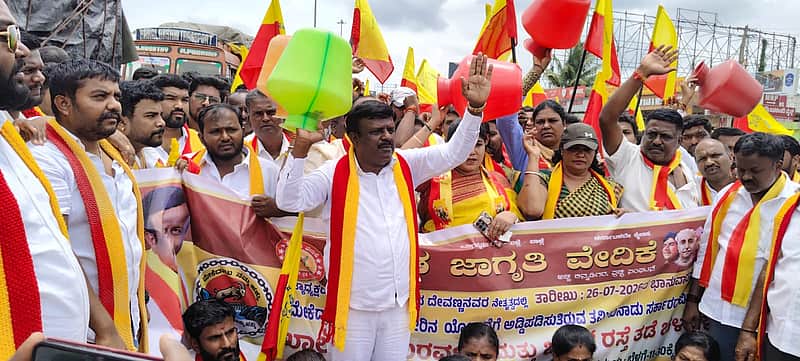 Kannada organizations engaged in the protest.