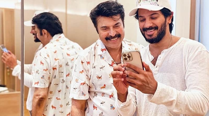 Dulquer Salmaan with Mammootty.