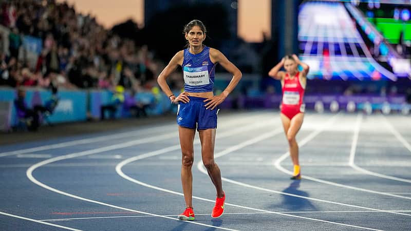Glasgow: Indias Parul Chaudhary finishes fifth in the womens 3000m steeplechase final at the Commonwealth Games 2026, in Glasgow, Scotland, Thursday, July 30, 2026. (PTI Photo/Ravi Choudhary)(PTI07_30_2026_000040B)