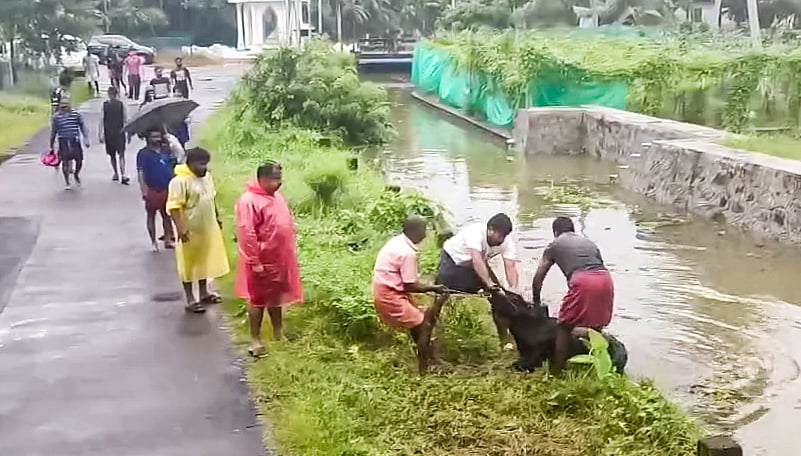 மீட்பு பணியில் தன்னார்வலர்கள்.