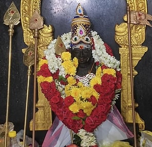செங்கத்தை அடுத்த மண்மலை முருகன் கோயிலில் சிறப்பு அலங்காரத்தில் பக்தா்களுக்கு அருள்பாலித்த சுவாமி.