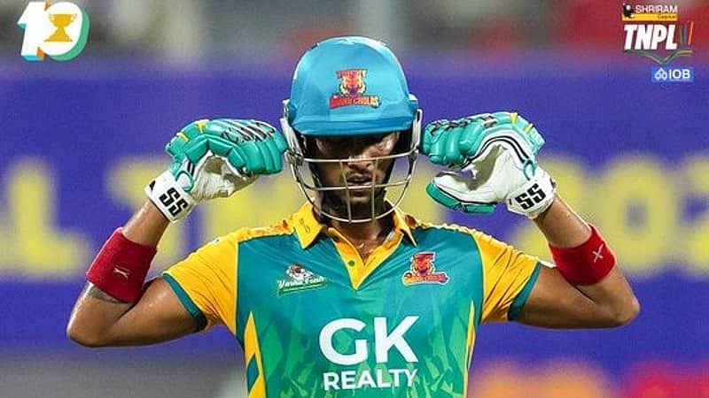 Shyam Sundar expressed his joy after smashing a century.